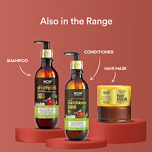 Wow Skin Science Apple Cider Vinegar Shampoo - Gentle & Natural, Restores Shine, Smoothness, No Parabens, pH Balances, 300 ml