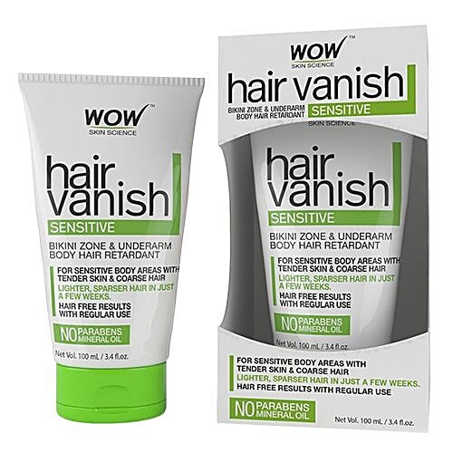 Wow Skin Science Hair Vanish - Sensitive, 100 ml  No Parabens, No Mineral Oil