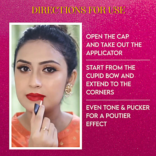 Coloressence Intense Liquid Lip Colour - Matte Finish, 8 ml Siren Red Non- Sticky Formula