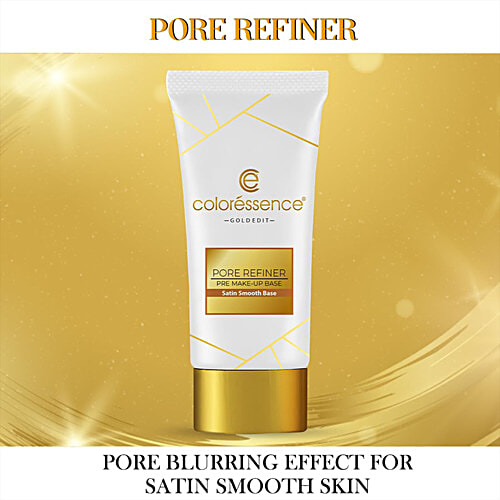 Coloressence Gold Pore Refiner/Primer - Pre Makeup Base, Waterproof, Lightweight, Non Greasy, 30 ml  