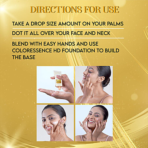 Coloressence Gold Pore Refiner/Primer - Pre Makeup Base, Waterproof, Lightweight, Non Greasy, 30 ml  