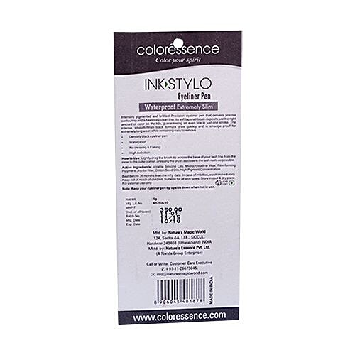 Coloressence Ink Stylo Eyeliner Pen - Black, 1 g  