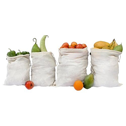 Buy Clean Eco Veggie Natural Cotton Fridge Bags for Fruits