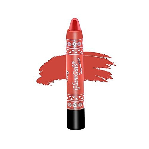 GlamGals 24/7 Lip Colour Long Lasting Moisturising Kissproof Lipstick Pencil, 3.7 g Orange 