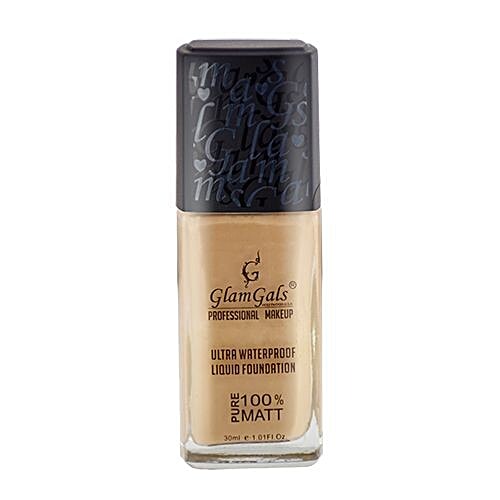 GlamGals Ultra Waterproof Liquid Foundation, 30 ml Sun Beige 