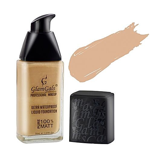 GlamGals Ultra Waterproof Liquid Foundation, 30 ml Sun Beige 