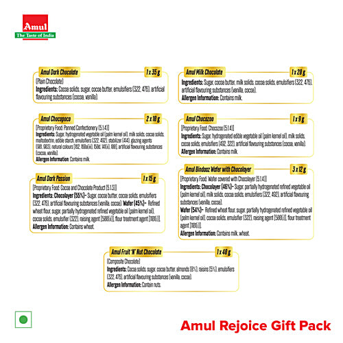 Amul Rejoice Gift Pack - Assorted Chocolates, 175 g  