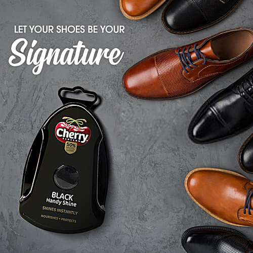 Cherry Blossom Black Handy Shine Shoe Shiner Sponge, 5 ml  Shines Instantly, Nourishes & Protects