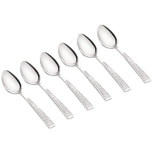 Neelam Stainless Steel Glitter Coffee Spoon, 6 pcs  