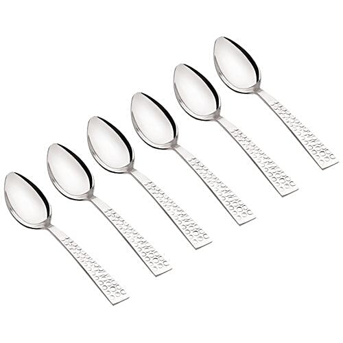 Neelam Stainless Steel Glitter Tea Spoon, 6 pcs  