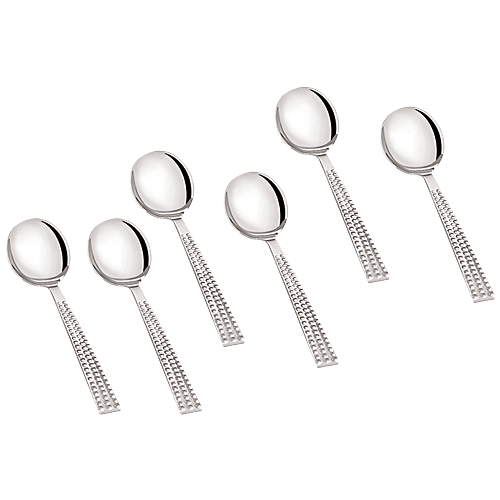 Neelam Stainless Steel Glitter Master Soup Spoon, 6 pcs  