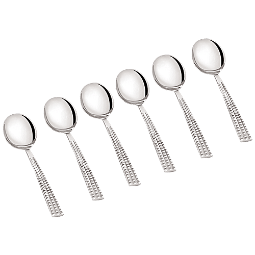 Neelam Stainless Steel Glitter Master Soup Spoon, 6 pcs  