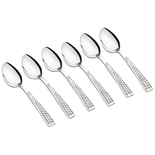 Neelam Stainless Steel Glitter Dinner Spoon, 6 pcs  