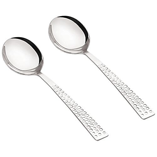 Neelam Stainless Steel Glitter Table Spoon, 2 pcs  