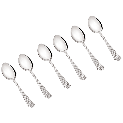 Neelam Stainless Steel Stencil Tea Spoon, 6 pcs  