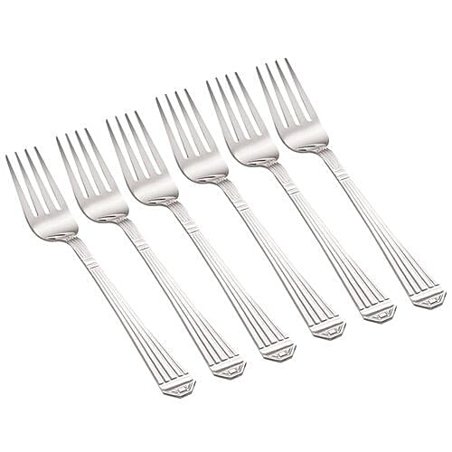 Neelam Stainless Steel Stencil Dinner Fork, 6 pcs  