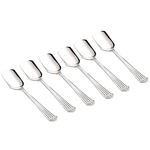 Neelam Stainless Steel Stencil Ice Cream Spoon, 6 pcs  