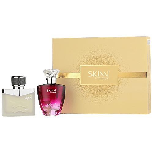 Skinn By Titan Raw & Celeste Perfumes for Men & Women - EDP, 50 ml Pack of 2 