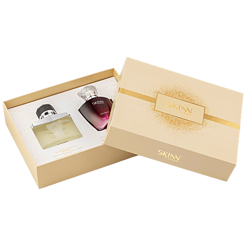 Skinn By Titan Raw & Celeste Perfumes for Men & Women - EDP, 50 ml Pack of 2 