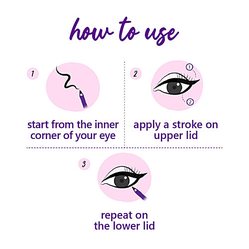 Plum NaturStudio All-Day-Wear Kohl Kajal - Waterproof, Vegan, 1.2 g (Get Free Sharpener Inside) 