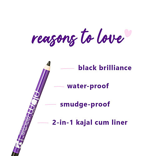 Plum NaturStudio All-Day-Wear Kohl Kajal - Waterproof, Vegan, 1.2 g (Get Free Sharpener Inside) 