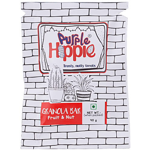 Purple Hippie Fruit & Nut Bar, 6 pcs  Zero Trans Fat, Zero Cholesterol