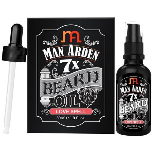 Man Arden 7X Beard Oil - Love Spell, 7 Premium Oils Blend Supports Beard Growth & Nourishment, 30 ml  Sulfate & Paraben Free