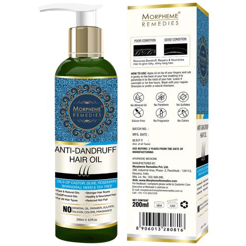 Buy Morpheme Remedies Anti Dandruff Hair Oil - For All Hair Types, Healthy  & Nourished Hair, No Paraben, Mineral Oil Online at Best Price of Rs 649 -  bigbasket