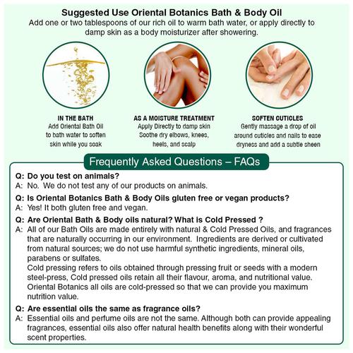Oriental Botanics Bath & Body Oil - Green Tea & Basil, 200 ml  