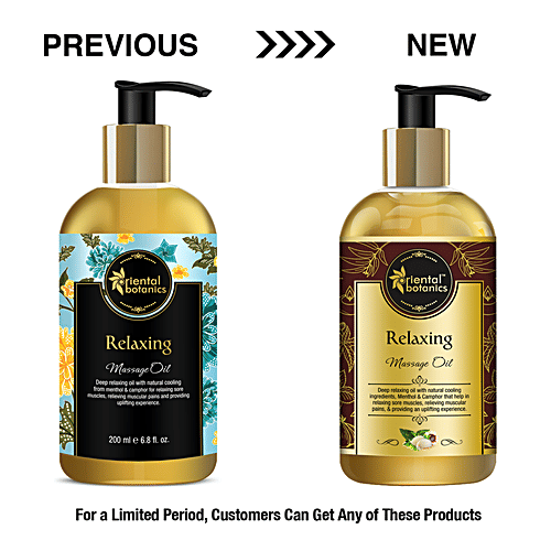 Oriental Botanics Relaxing Body Massage Oil For Pain Relief, 200 ml  