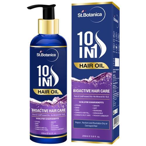 Buy StBotanica 10-in-1 Hair Oil - Bioactive Haircare, Repair, Restore &  Revitalize Dry or Damaged Hair, No Mineral Oil/SLS Online at Best Price of  Rs 899 - bigbasket