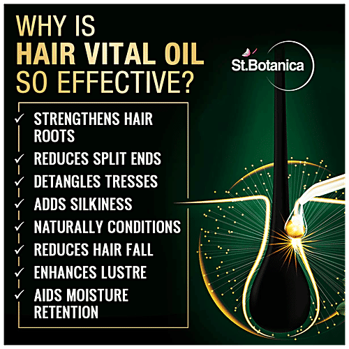 StBotanica Hair Vital Oil - Bioactive Hair Care, Complete Hair Nourishment, No Mineral Oil, No Sulphates, 200 ml  No Mineral Oil, No Sulphates