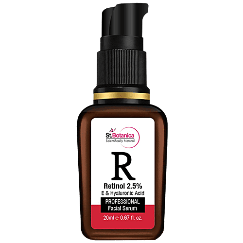 StBotanica Professional Facial Serum - Retinol 2.5% + Vitamin E, C & Hyaluronic Acid, Softens & Heals Skin, No Parabens, No Silicones, 20 ml  No Parabens, No Silicones