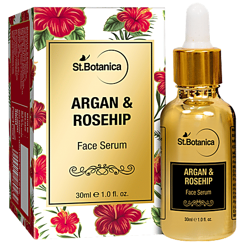 StBotanica Argan & Rosehip Face Serum - For Anti Ageing & Anti Wrinkle, Natural & Pure Oils, 30 ml  Natural & Pure Oils