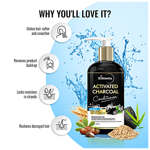 Buy StBotanica Hair Conditioner Activated Charcoal, Dull, Stressed