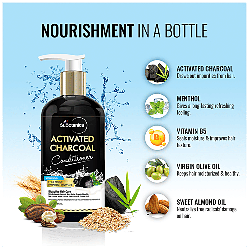 Buy StBotanica Hair Conditioner Activated Charcoal, Dull, Stressed