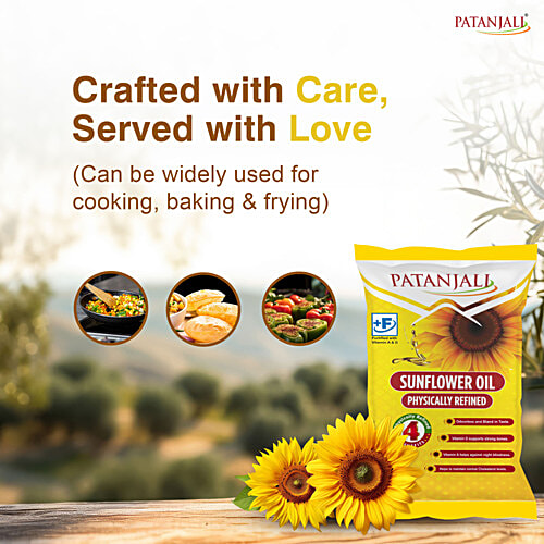 Patanjali Sunflower Oil, 770 g  Physically Refined, Fortified With Vitamin A & D