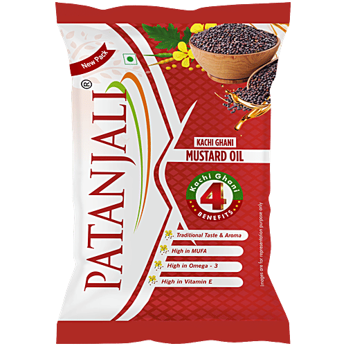 Patanjali Kachi Ghani Mustard Oil, 1 L  