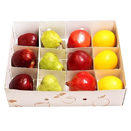 fresho! Gift Box - Apple Washington + Pomegranate + Green Pears Imported + Orange Imported, 12 pcs  