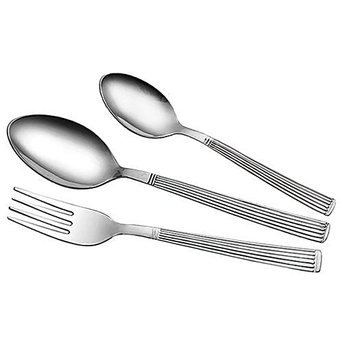Shri & Sam Stripes Stainless Steel Cutlery, Set of 18  