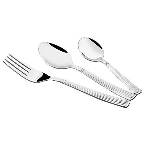Shri & Sam Stripes Stainless Steel Cutlery, Set of 18  