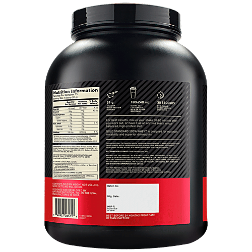 Optimum Nutrition Gold Standard Whey Protein Isolate - Vanilla Ice Cream, Muscle Recovery, 2.27 Kg Tub Muscle Recovery