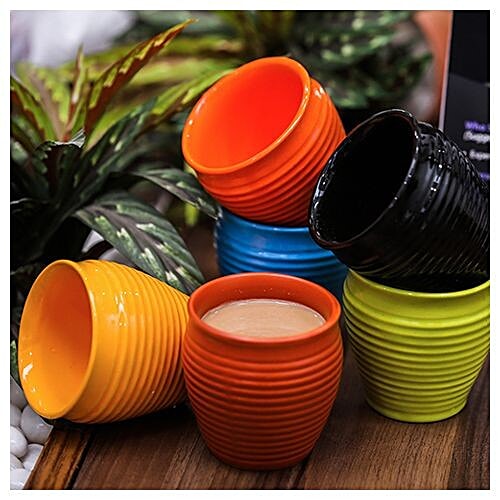 Parka Chai/Tea/Milk/Lassi Kullar - Multicolour, 160 ml (Pack of 6) Microwave Safe