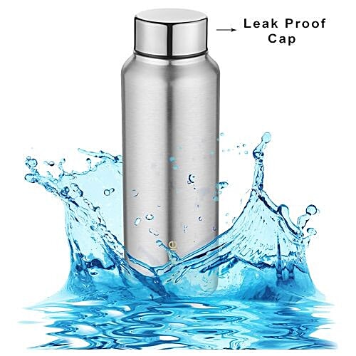 BB Home Frost Stainless Steel Bottle With Steel Cap - Steel Matt Finish, PXP 1009 BK, 500 ml  