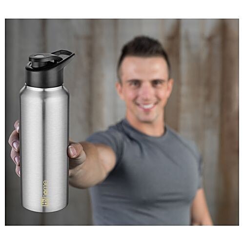 bb home Frost Stainless Steel Bottle With Sipper Cap - Steel Matt Finish, PXP 1004 Cq, 750 ml  Leak Proof Cap