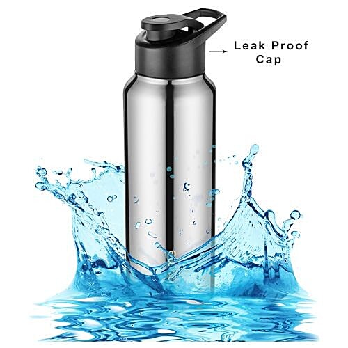 bb home Frost Stainless Steel Bottle With Sipper Cap - Steel Mirror Finish, PXP 1004 Cq, 750 ml  Leak Proof Cap