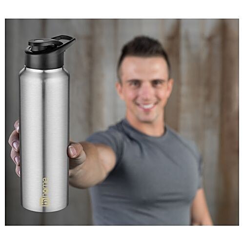 BB Home Frost Stainless Steel Bottle With Sipper Cap - Steel Matt Finish, PXP 1004 DQ, 1 L  