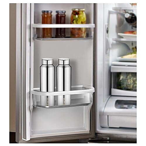 bb home Frost Stainless Steel Water Bottle With Steel Cap - Steel Mirror Finish, 1 L Leak Proof Cap