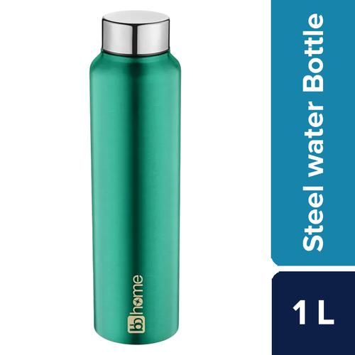 BB Home Frost Stainless Steel Water Bottle With Steel Cap - Turquoise, PXP 1004 DV, 1 L  