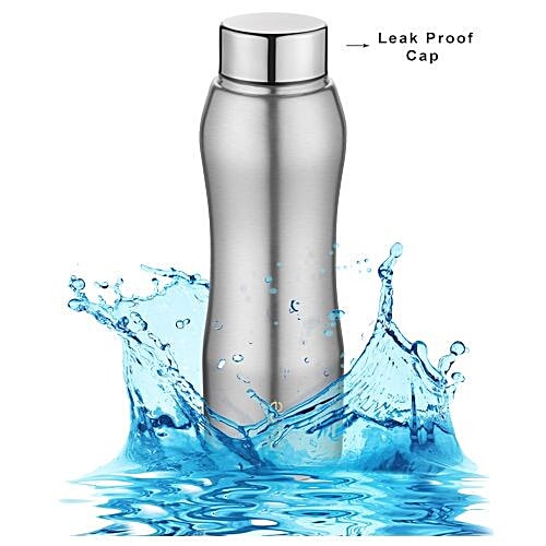 bb home Trendy Stainless Steel Water Bottle With Steel Cap - Steel Matt Finish, 750 ml  Leak Proof Cap